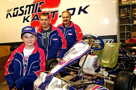 Jan Jønck, Frederik Høyrup Hansen og Poul Bonde fra PB Kart Race.
